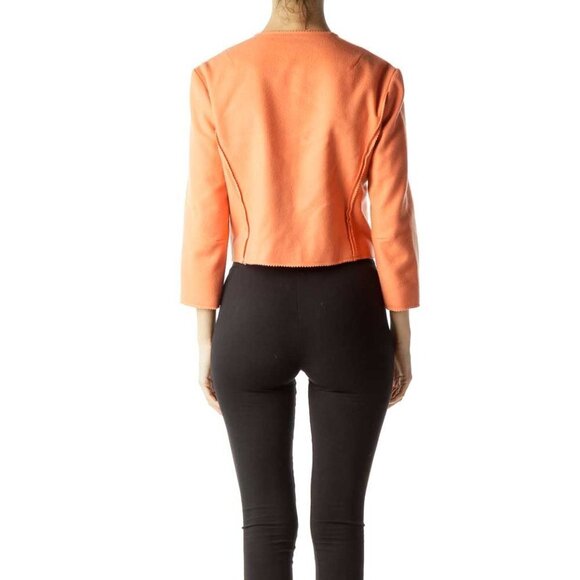 Tocca Orange Wool Cashmere Cropped Jacket - Picture 2 of 3